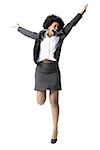Portrait of a businesswoman jumping