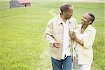 Senior man and a senior woman looking at each other