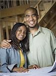 Portrait of a young couple smiling