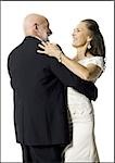 Profile of a senior couple dancing