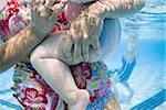 Mother and daughter in swimming pool