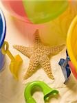 Starfish sand pail and beach toys