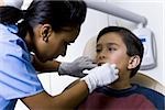 Boy having dental exam