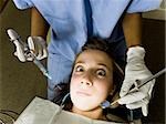 Girl having dental examination