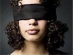 Blindfolded woman
