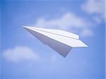 Paper airplane with blue sky