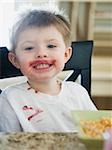 child eating breakfast