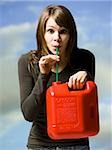 woman drinking gasoline