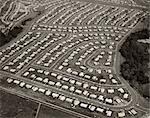 ANNÉES 1960 ANNÉES 1950 LEVITTOWN PENNSYLVANIA - VUE AÉRIENNE D'UNE PARCELLE DE LOTISSEMENT