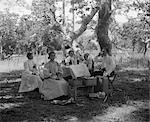 MAN AND WOMEN HAVING SEATED OUTSIDE HAVING PICNIC