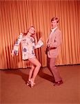 1960s TEEN COUPLE DANCING GIRL WEARING MINI DRESS