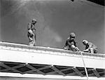 THREE MEN STEEL WORKERS ON TRIBOROUGH BRIDGE NEW YORK CITY