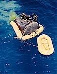 1960s NAVY FROGMEN RAFT FLOTATION COLLAR GEMINI 6 SPLASHDOWN SPACE CAPSULE ASTRONAUTS MCDIVITT & WHITE VINTAGE