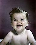 1940s 1950s BABY HEAD SHOULDERS LAUGHING SMILING HAPPY
