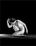 1930s NUDE WOMAN IN CLASSICAL POSE ART DECO