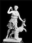 MARBLE STATUE OF DIANA ROMAN GODDESS OF MOON FORESTS ANIMALS ALSO KNOWN AS GREEK GODDESS ARTEMIS