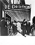 1930s PEDESTRIANS IN FRONT OF HOTEL EDISON MARQUEE NEW YORK CITY THEATER DISTRICT MANHATTAN WEST 47TH STREET