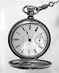 CLOSE-UP OF OPEN POCKET WATCH