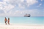 Couple and Cruise Ship, Bahamas