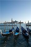 Gondoles et San Giorgio Maggiore, Venise, Italie