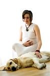 Pregnant Woman with Dog
