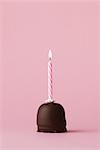 Birthday Candle in Chocolate Marshmallow Cookie