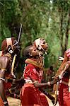 Samburu dancing, Kenya, East Africa, Africa