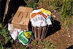 Overflowing rubbish bin, England, United Kingdom, Europe