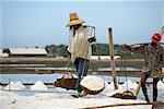 Salt workers, Bangkok, Thailand, Southeast Asia, Asia