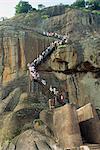 Tourists climbing the rock, Sigiriya, Sri Lanka, Asia