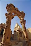 Die Jain-Tempel von Luderwa oder Lodurva in der Nähe von Jaisalmer, Rajasthan, Indien