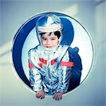 Boy Dressed as Astronaut