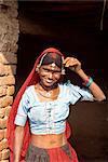 Junge Frau, Dhariyawad, Bundesstaat Rajasthan, Indien, Asien