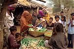 État étal de légumes, Dhariyawad, Rajasthan, en Inde, Asie