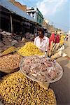 Snack-Verkäufer, Dhariyawad, Rajasthan Zustand, Indien, Asien