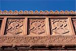 Detail of carving, Red Fort, Agra, Uttar Pradesh state, India, Asia