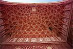 Detail of entrance gateway to the Taj Mahal, UNESCO World Heritage Site, Agra, Uttar Pradesh state, India, Asia