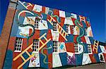 The game of snakes and ladders painted on a wall of a house in Auckland, New Zealand, Australasia, Pacific