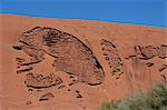 Modèle d'érosion, Uluru (Ayers Rock), l'UNESCO World heritage Site, Northern Territory, Australie, Pacifique