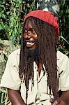 Portrait d'un rastafari, Charlotte Amalie, St. Thomas, Iles vierges, Antilles, Caraïbes, Amérique centrale