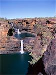 View of all four falls of the Mitchell Falls, Kimberley, Western Australia, Australia, Pacific