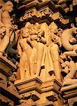 Sculptures, Devi Jagadambi Temple, Western Group, Khajuraho, UNESCO World Heritage Site, Madhya Pradesh state, India, Asia