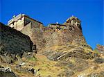 Badal Mahal (Cloud Palace) on peak of a rocky outcrop, Kumbalgarh Fort, Rajasthan state, India, Asia