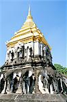Chedi Chiang Lom at Wat Chiang Man Buddhist temple complex, Chiang Mai, Thailand, Southeast Asia, Asia