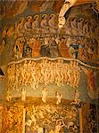 Partie de l'immense fresque du jugement dernier, semblent être des artistes flamands, datant de la fin du XVe siècle, dans la nef de la cathédrale de Sainte Cécile, Albi, Midi-Pyrenees, France, Europe