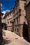 Narrow street, Sarlat, Dordogne, Aquitaine, France, Europe