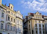 Façades de la vieille ville, Prague, patrimoine mondial de l'UNESCO, République tchèque, Europe