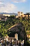 The Alhambra, Convento de Santa Catalina de Zafra in the Foreground, Granada, Andalucia, Spain