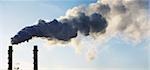 Smoke Stacks at Paper Recycling Plant, Toronto, Ontario