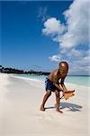 Child with starfish.